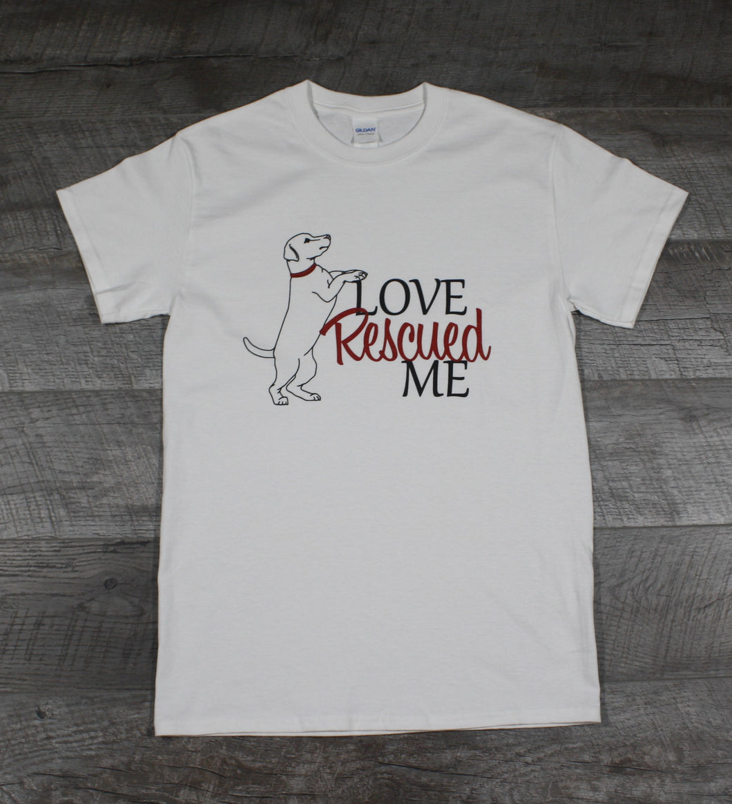 Love Rescued Me Tshirt, Dogs, Animal Lovers, Color Variations Available in White and Mint Green